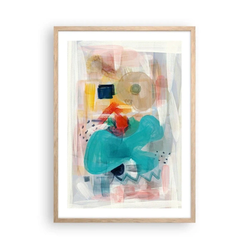 Affiche dans un chêne clair - Poster - Jeu de couleurs - 50x70 cm