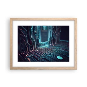 Affiche dans un chêne clair - Poster - Je pense comme ça… - 40x30 cm