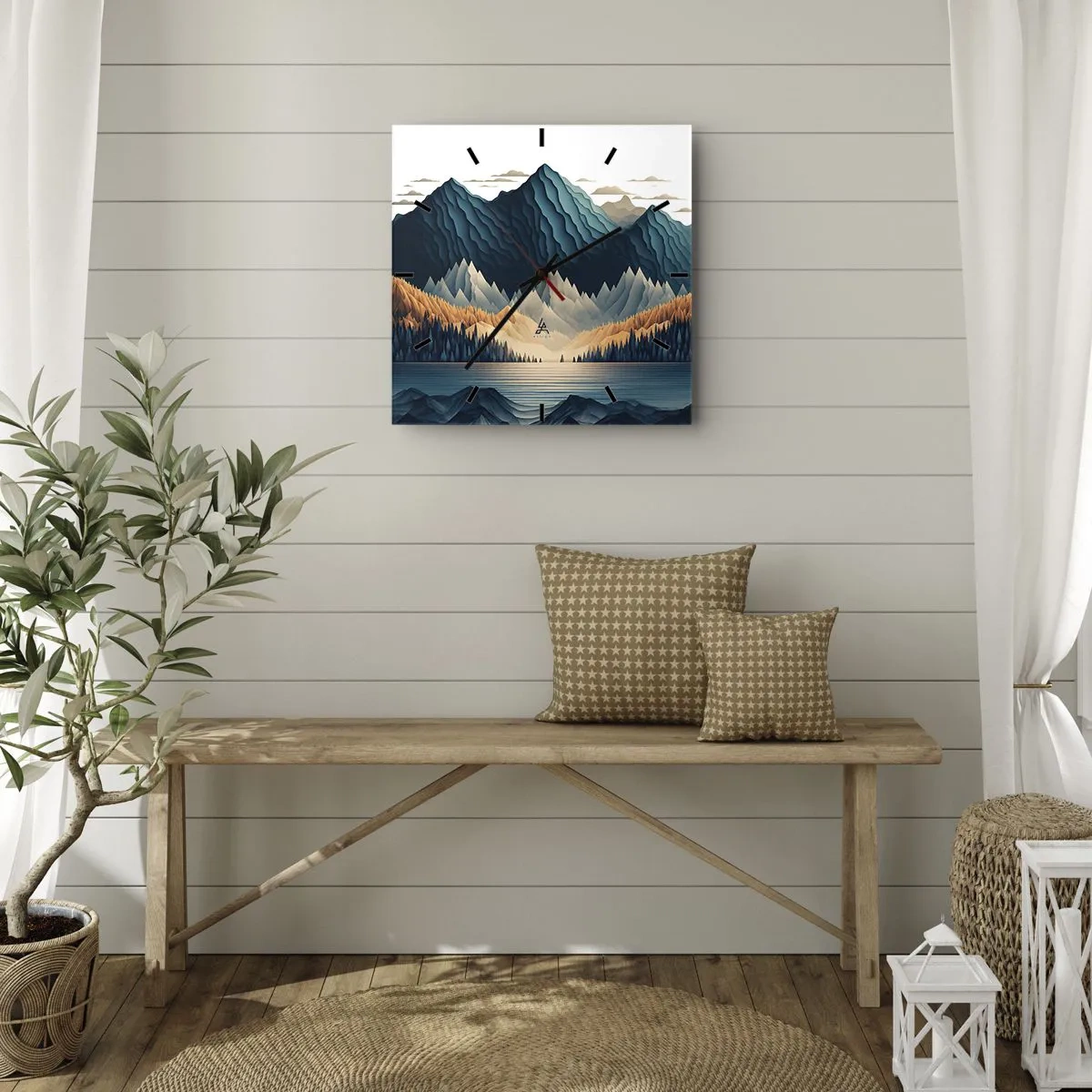 Horloge murale - Pendule murale - Paysage de montagne parfait - 40x40 cm