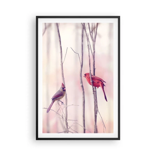 Affiche dans un cadre noir - Poster - Conte de la forêt rose - 61x91 cm