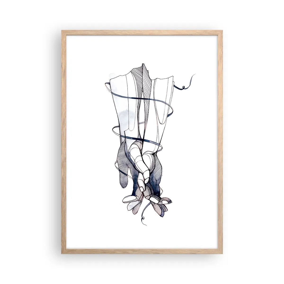 Affiche dans un chêne clair - Poster - Étude du touché - 50x70 cm