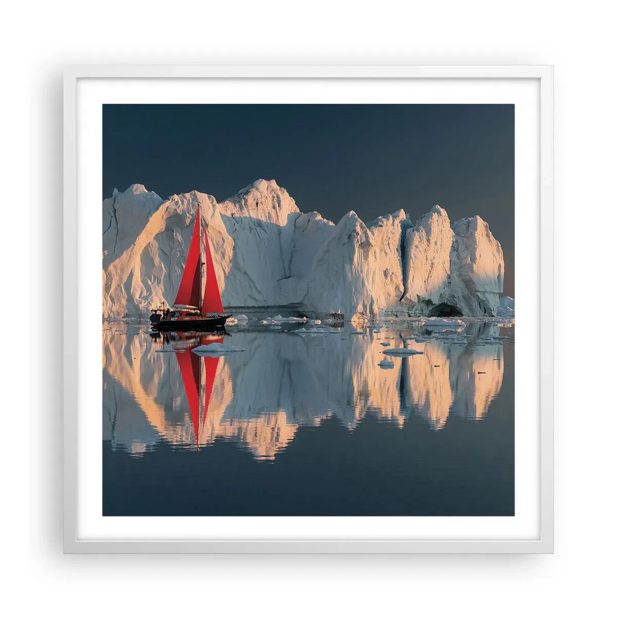 Affiche dans un cadre blanc - Poster - Aux limites du monde - 60x60 cm