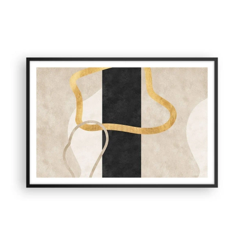 Affiche dans un cadre noir - Poster - Formes emmellées - 91x61 cm