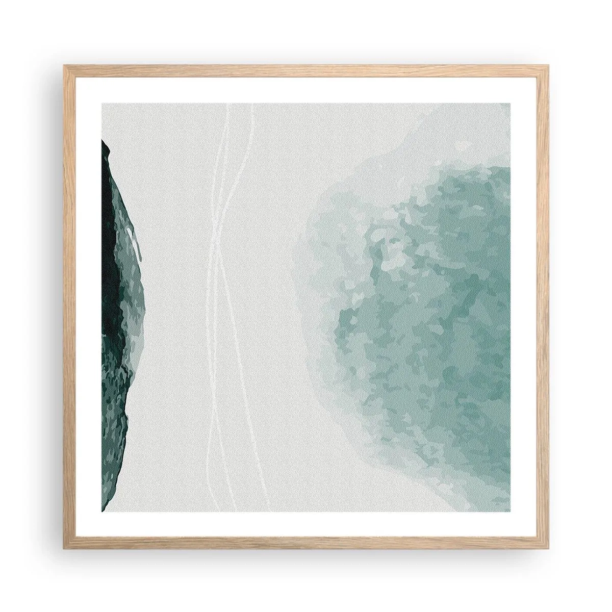 Affiche dans un chêne clair - Poster - Rencontre avec le brouillard - 60x60 cm