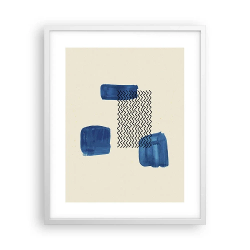 Affiche dans un cadre blanc - Poster - Quatuor abstrait - 40x50 cm