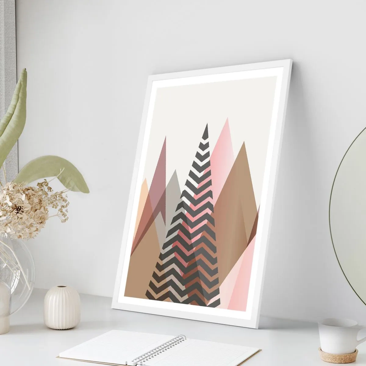 Affiche dans un cadre blanc - Poster - Vue pyramidale - 40x50 cm