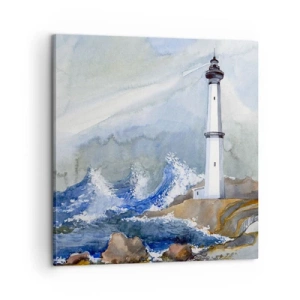 Impression sur toile - Image sur toile - Contre l'obscurité et la tempête - 60x60 cm