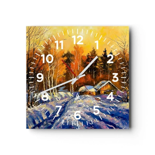 Horloge murale - Pendule murale - Impression d'hiver au soleil - 40x40 cm