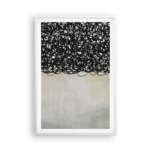 Affiche dans un cadre blanc - Poster - Abstraction turbulente - 61x91 cm