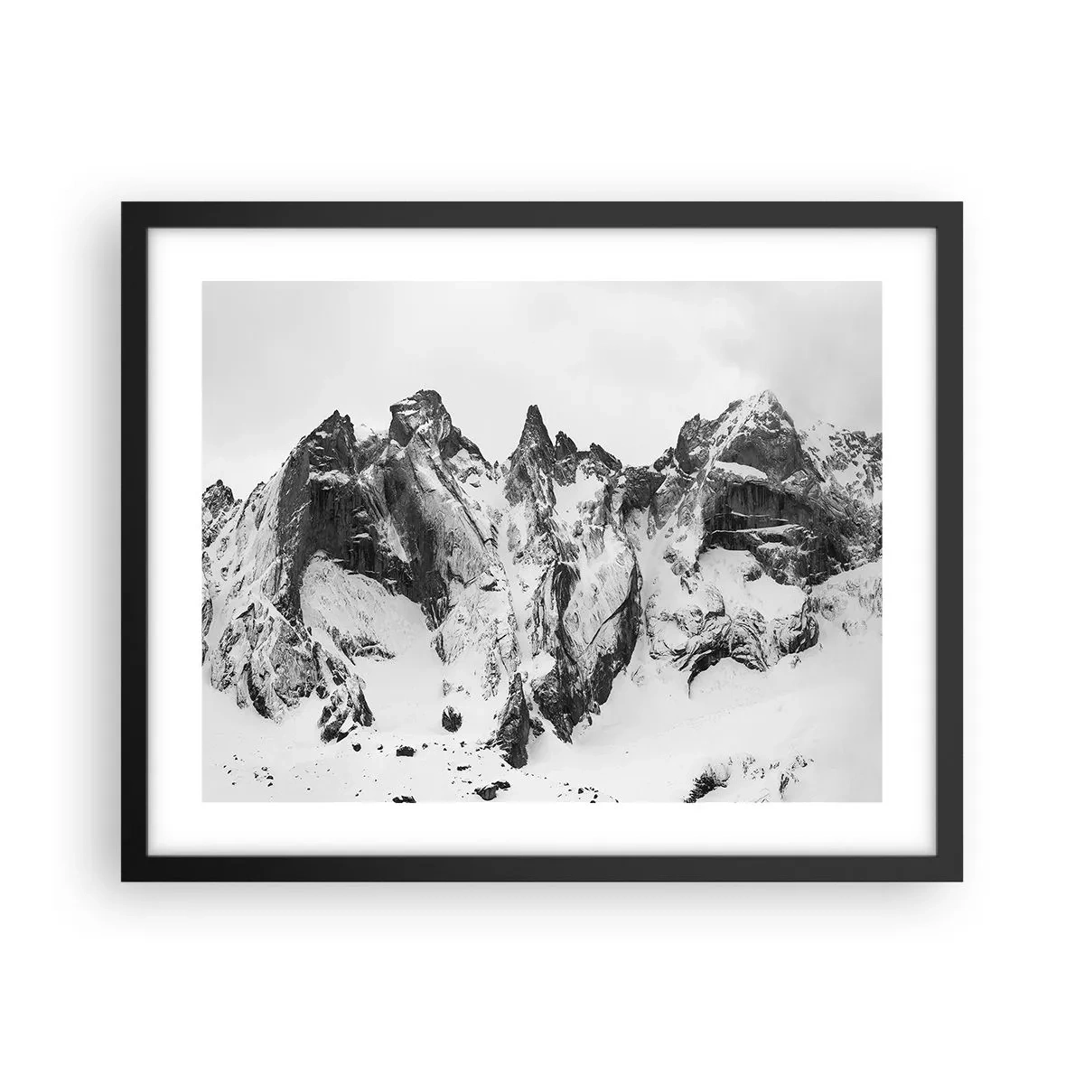 Affiche dans un cadre noir - Poster - Crête dangereuse de granit - 50x40 cm
