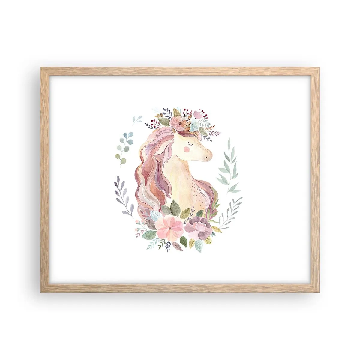 Affiche dans un chêne clair - Poster - Invitation au monde des contes de fées - 50x40 cm