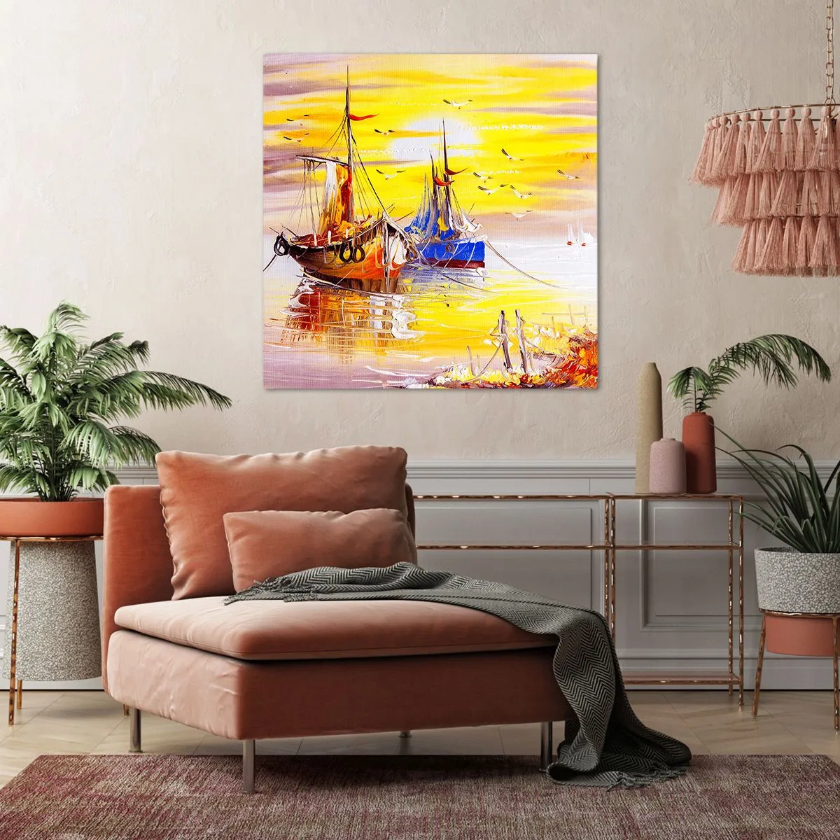 Impression sur toile - Image sur toile - Un repos bien mérité au port - 30x30 cm