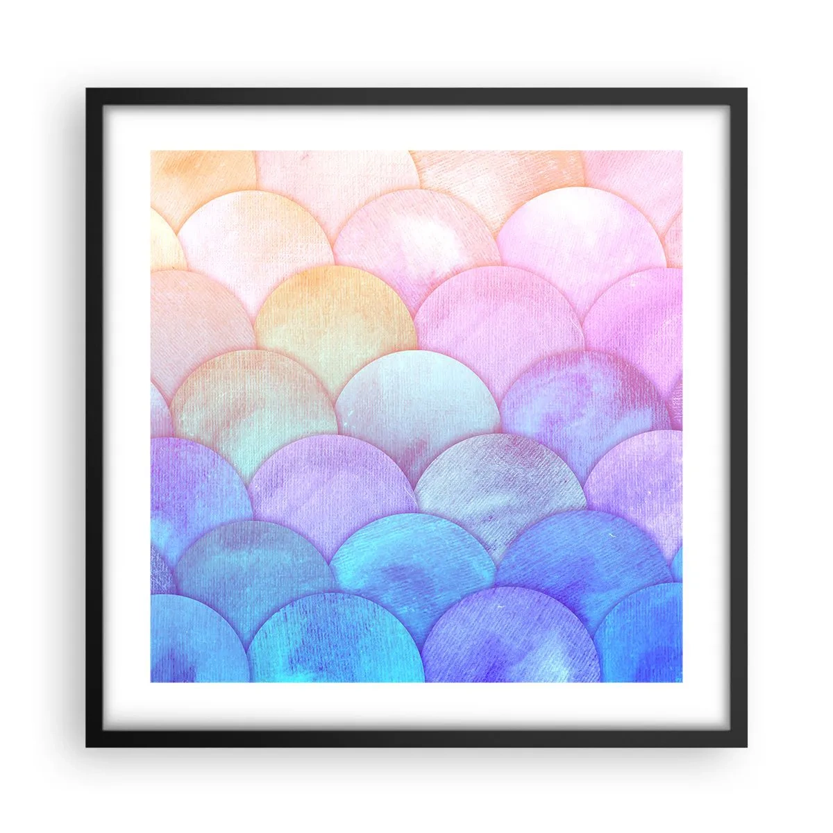 Affiche dans un cadre noir - Poster - Écailles de perles - 50x50 cm