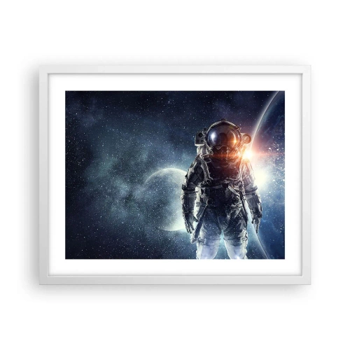 Affiche dans un cadre blanc - Poster - Aventure spatiale - 50x40 cm