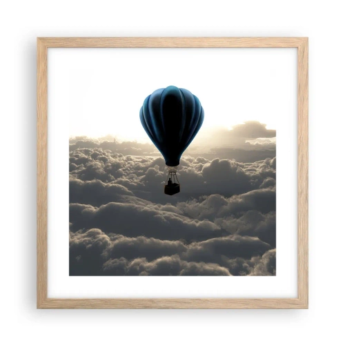 Affiche dans un chêne clair - Poster - Un vagabond au dessus des nuages - 40x40 cm