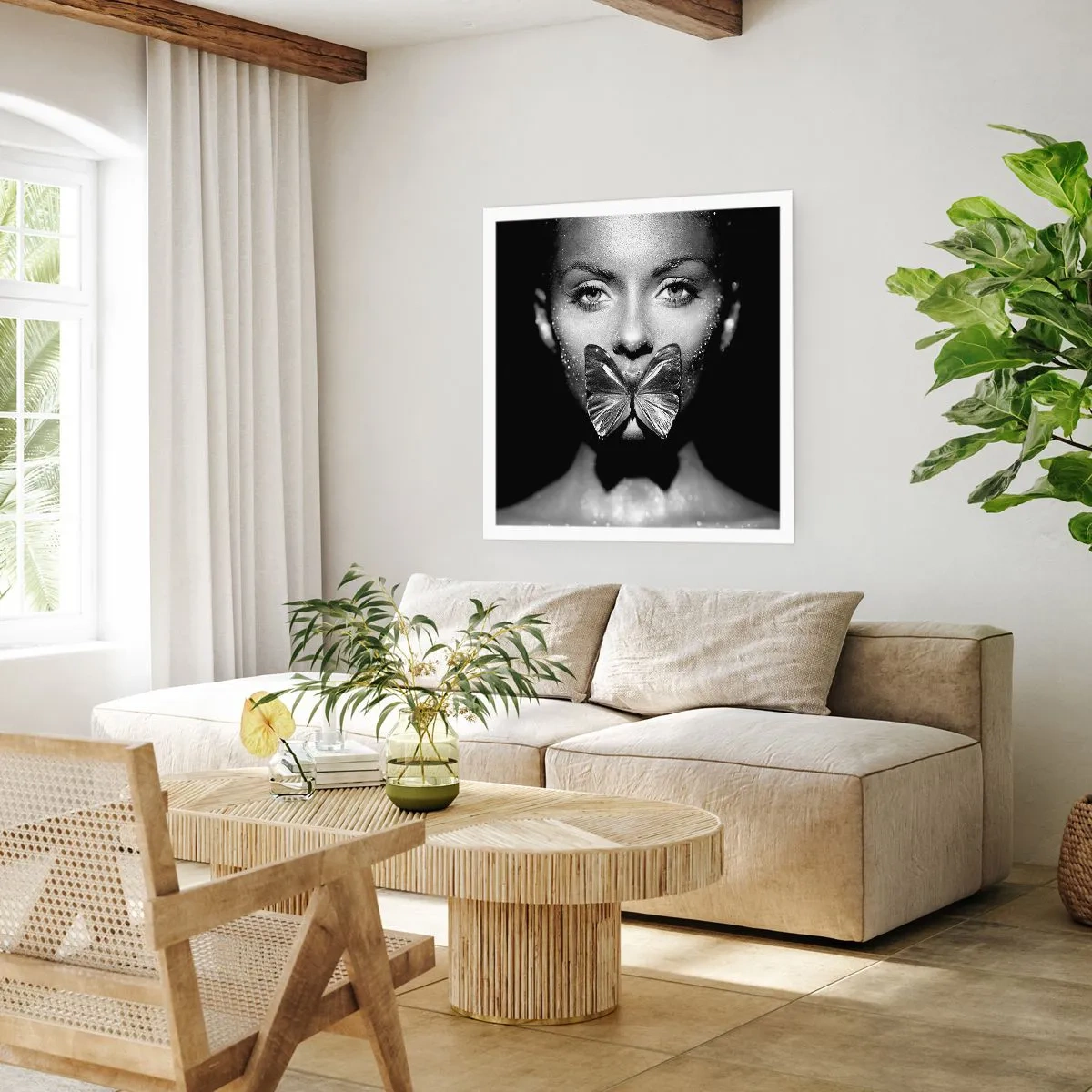 Affiche - Poster - Baiser papillon - 50x50 cm