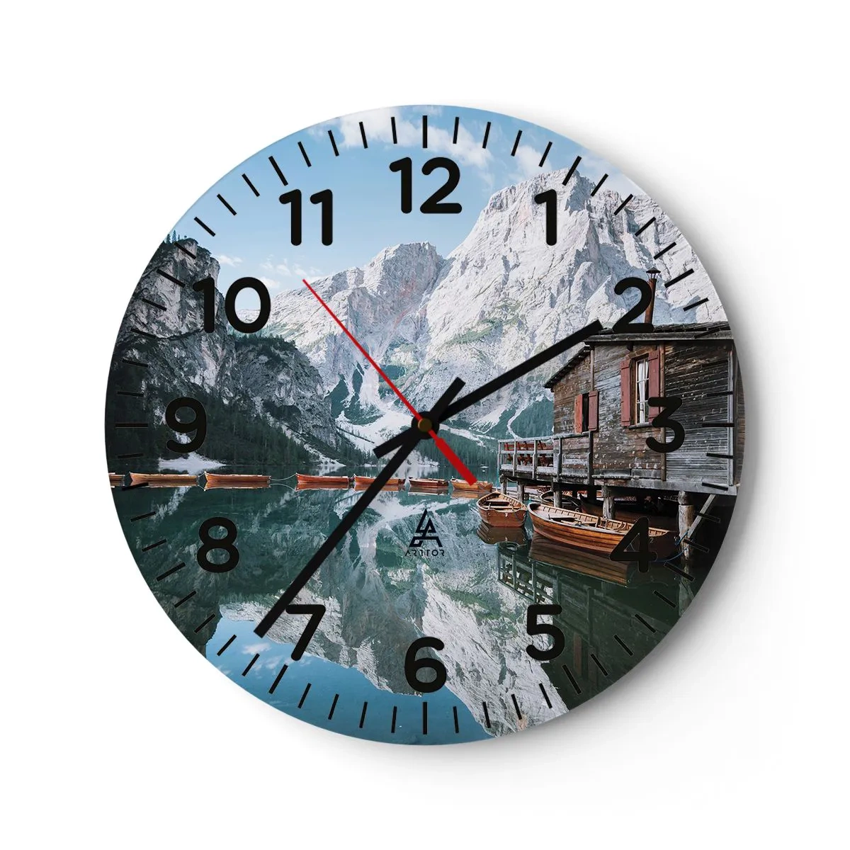 Horloge murale - Pendule murale - Un matin cristallin en montagne - 30x30 cm