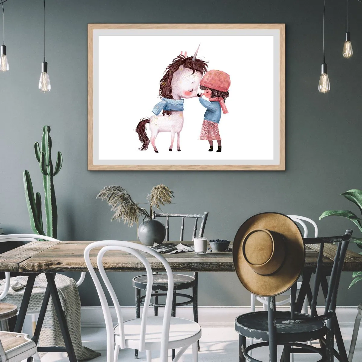 Affiche dans un chêne clair - Poster - Histoire d'hiver - 100x70 cm