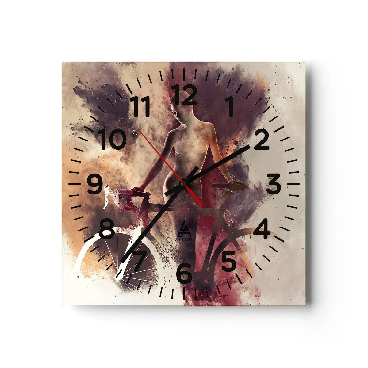 Horloge murale - Pendule murale - Une âme de vélo aux formes marbrées - 40x40 cm