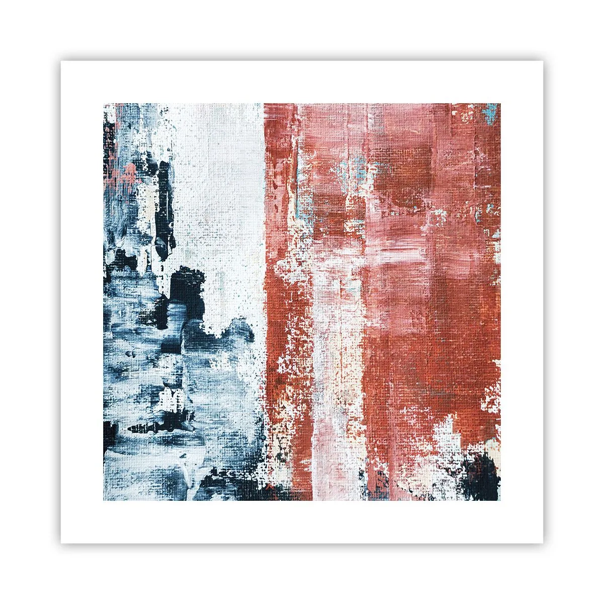 Affiche - Poster - Moitié-moitié abstrait - 40x40 cm
