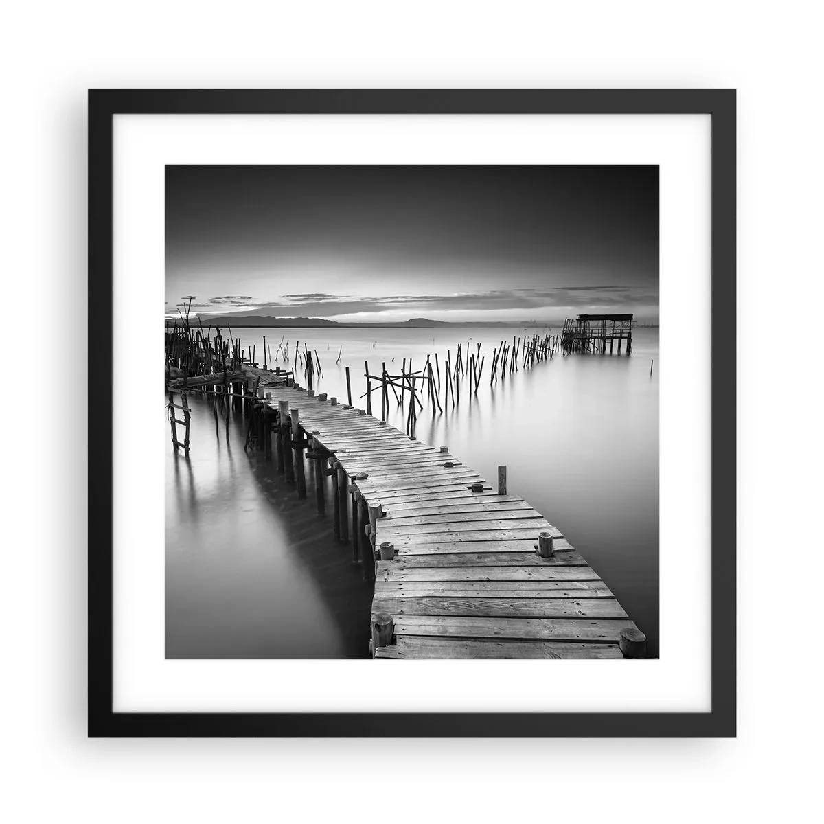 Affiche dans un cadre noir - Poster - La paix d'un rivage oublié - 40x40 cm