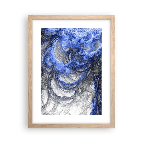 Affiche dans un chêne clair - Poster - La naissance d'une vague - 30x40 cm