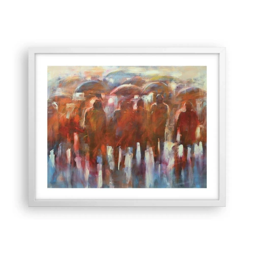Affiche dans un cadre blanc - Poster - Identiques sous la pluie et dans le brouillard - 50x40 cm