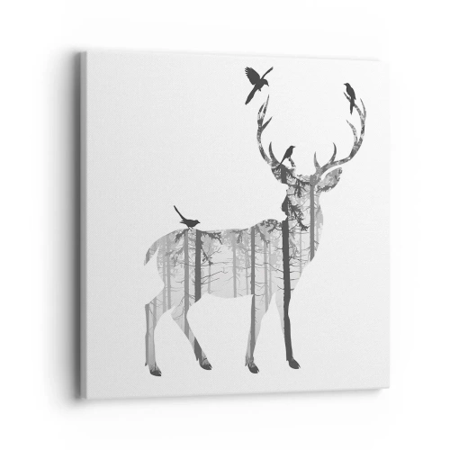 Impression sur toile - Image sur toile - La bonne âme de la forêt - 40x40 cm