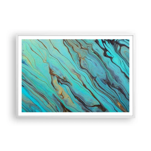 Affiche dans un cadre blanc - Poster - Marée turquoise - 100x70 cm
