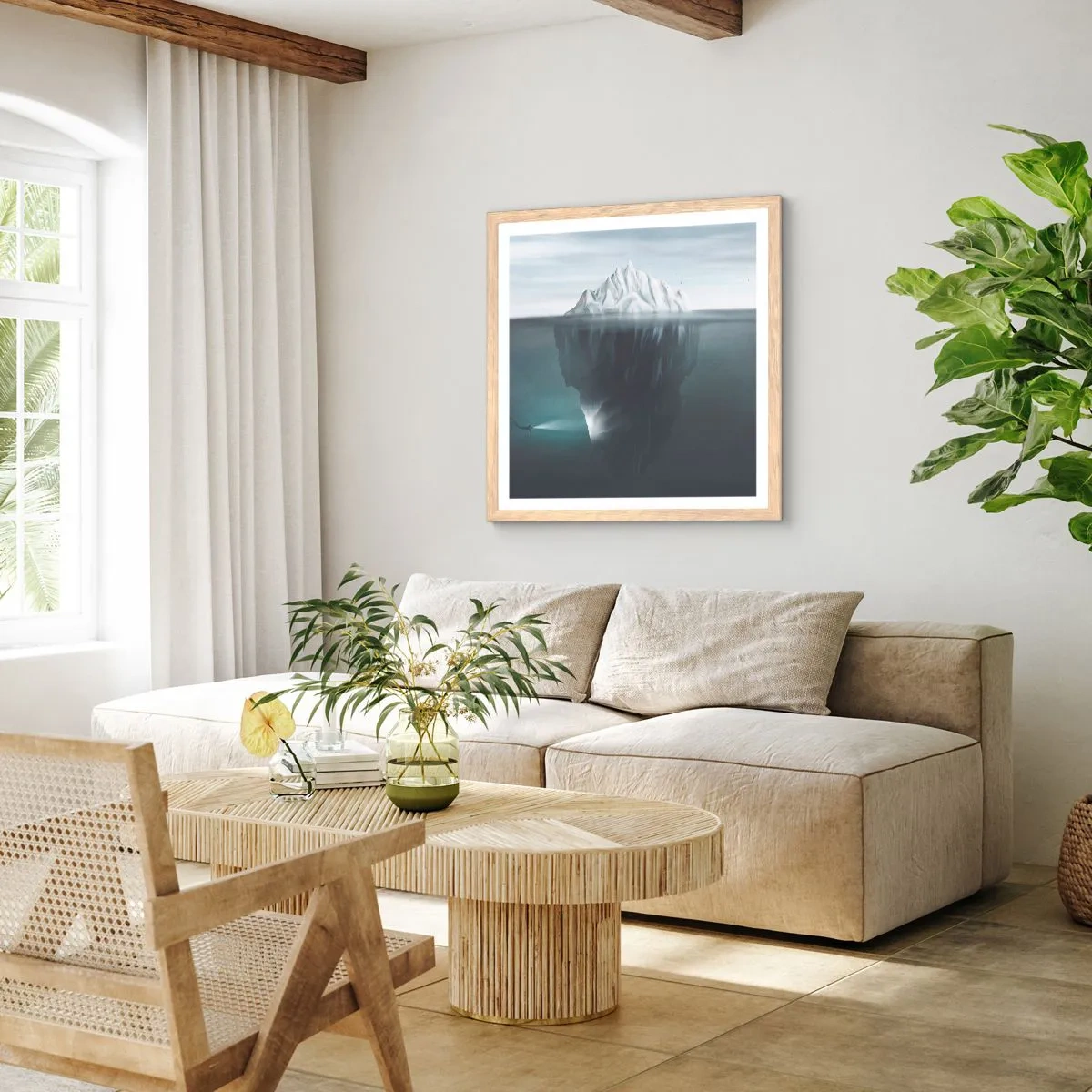 Affiche dans un chêne clair - Poster - Mystère sous-marin - 40x40 cm