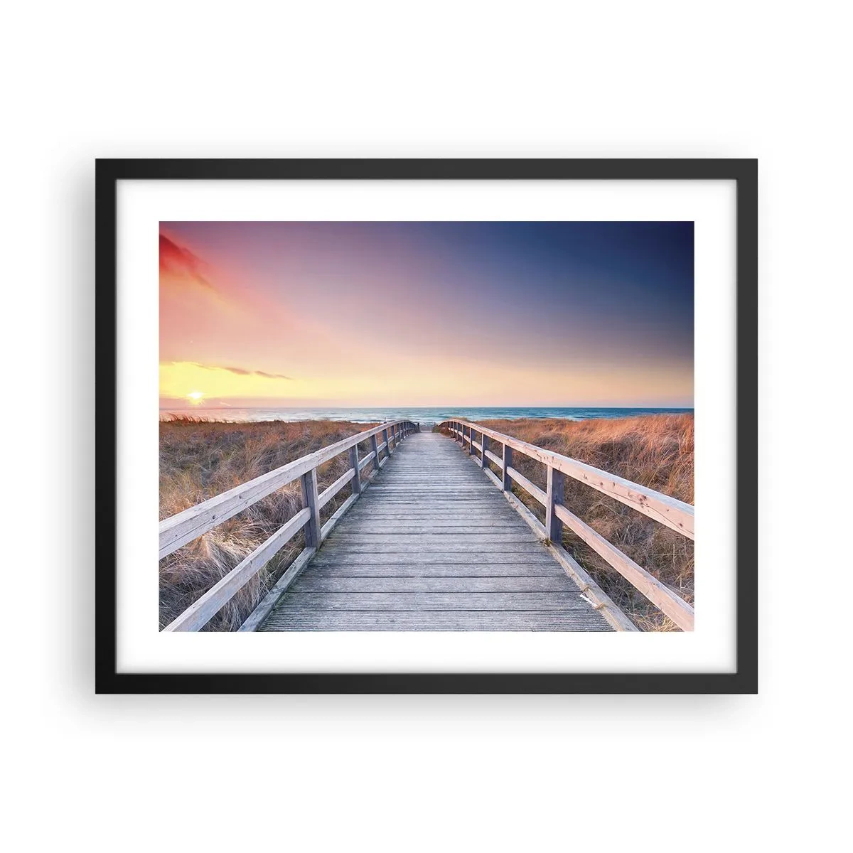 Affiche dans un cadre noir - Poster - Aurore baltique du soir - 50x40 cm