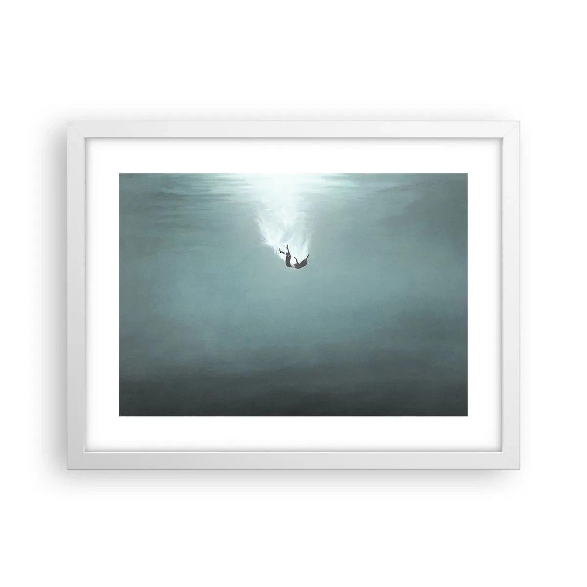 Affiche dans un cadre blanc - Poster - Dans les bras de l'océan - 40x30 cm