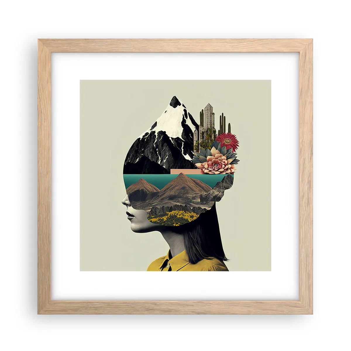 Affiche dans un chêne clair - Poster - La femme – toujours un mystère - 30x30 cm