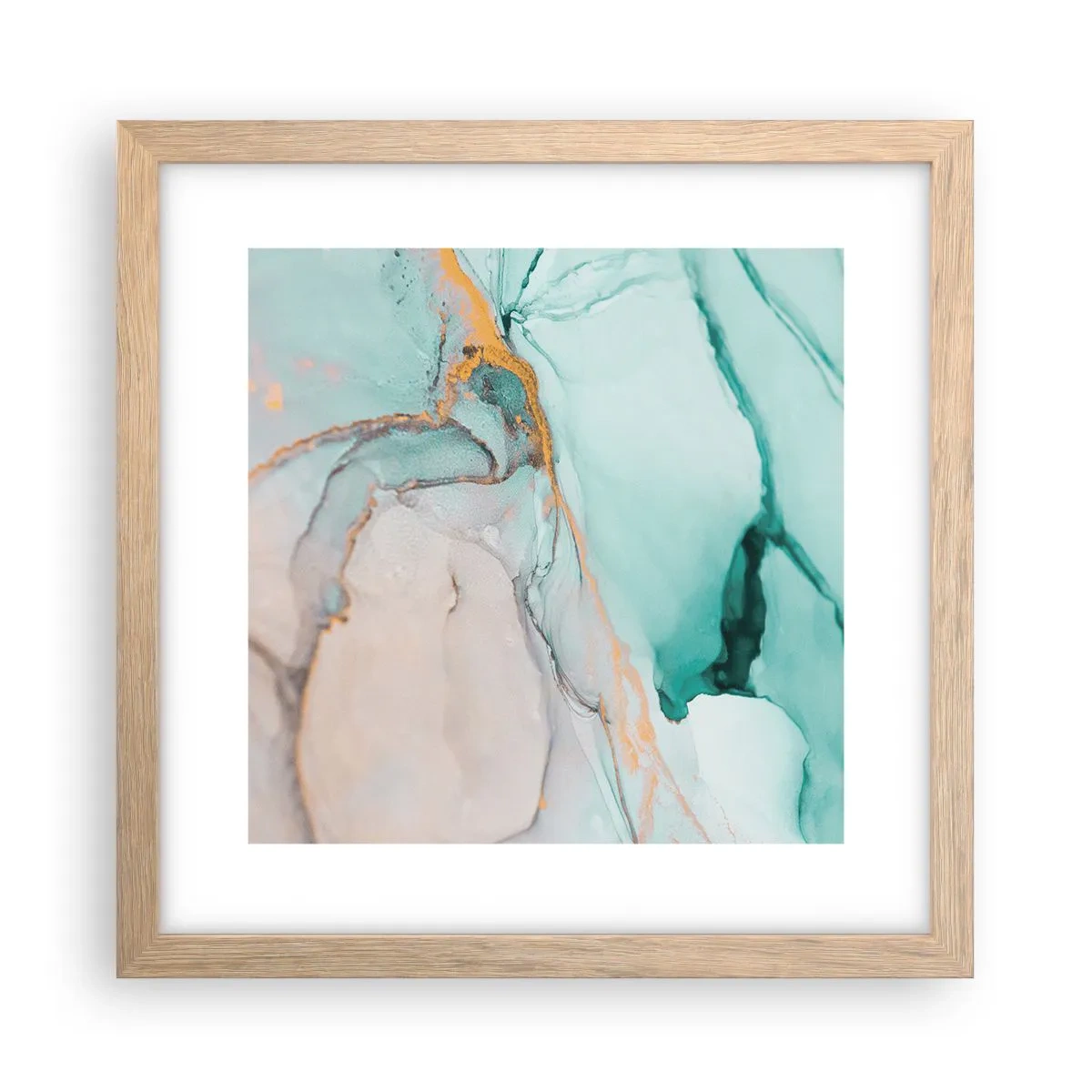 Affiche dans un chêne clair - Poster - Danse des formes et des couleurs - 30x30 cm