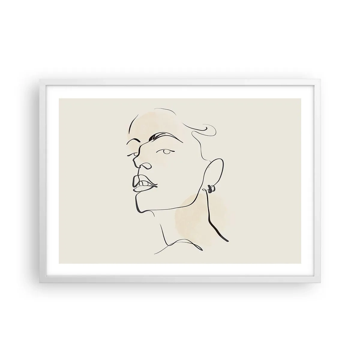 Affiche dans un cadre blanc - Poster - Regard fier - 70x50 cm