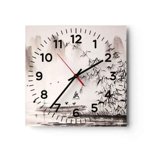 Horloge murale - Pendule murale - Le silence des rizières - 40x40 cm