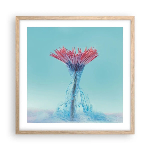 Affiche dans un chêne clair - Poster - Dans une étreinte vivifiante - 50x50 cm