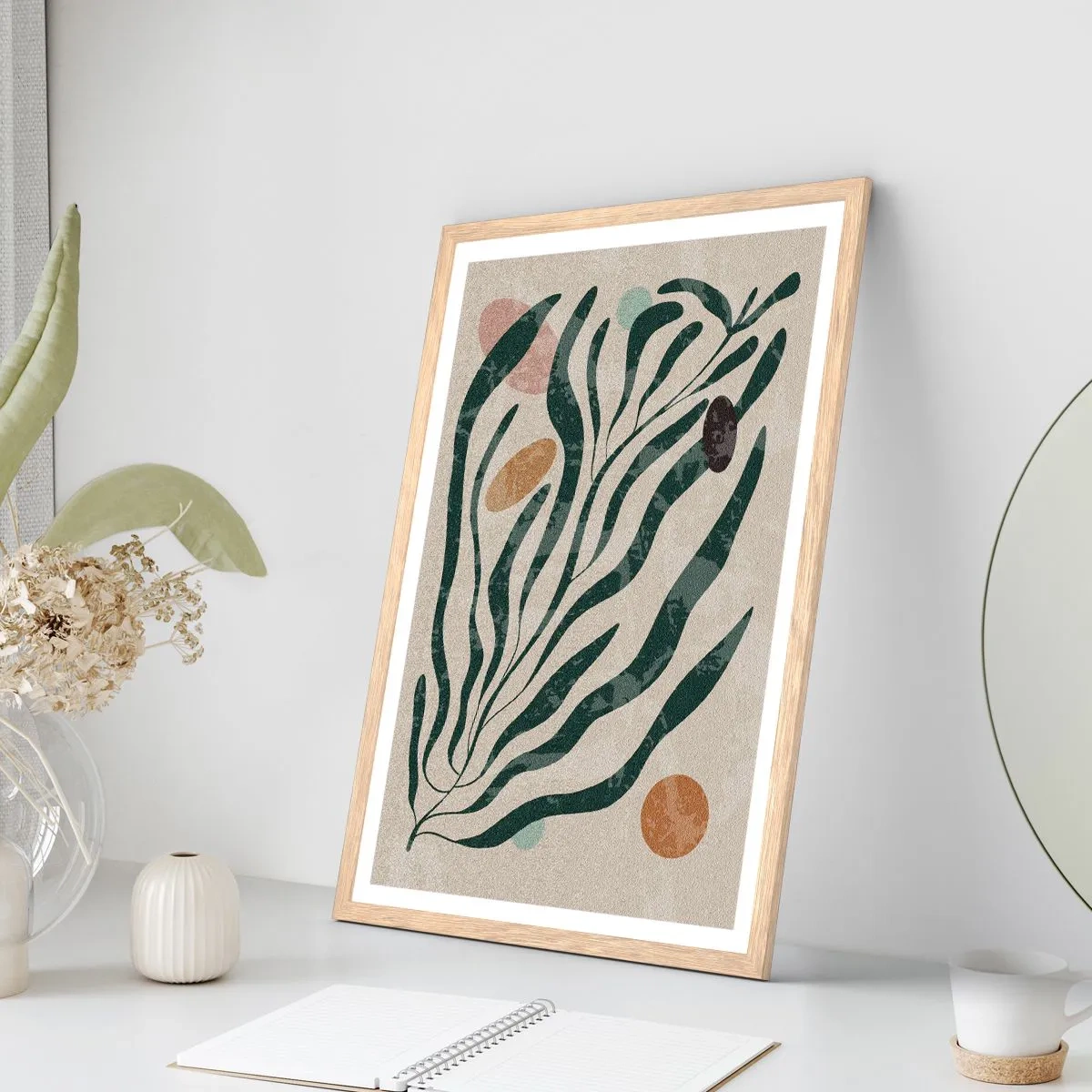 Affiche dans un chêne clair - Poster - Parmi la verdure - 70x100 cm