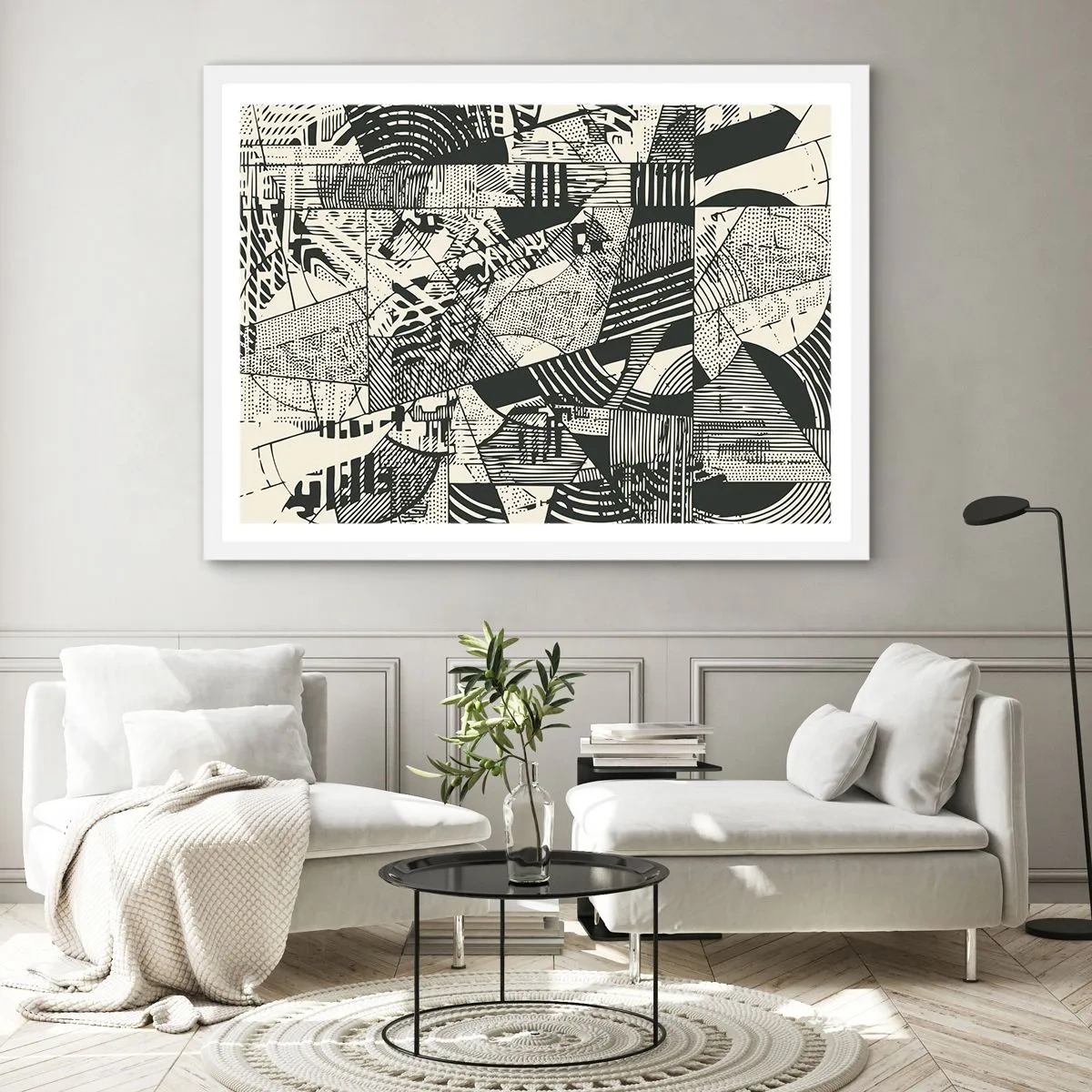 Affiche dans un cadre blanc - Poster - Dynamique du modernisme - 70x50 cm
