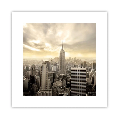 Affiche - Poster - New York tissé de gris - 30x30 cm
