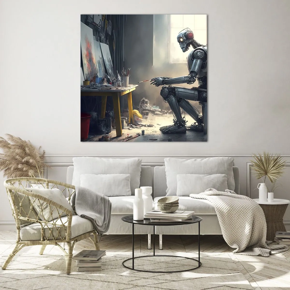 Impression sur verre - Image sur verre - L'acte de création - 70x70 cm