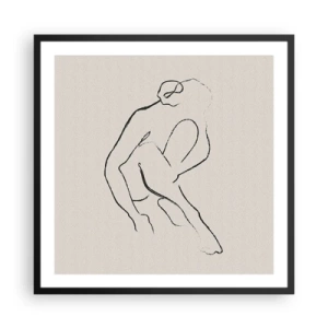 Affiche dans un cadre noir - Poster - Croquis intime - 60x60 cm