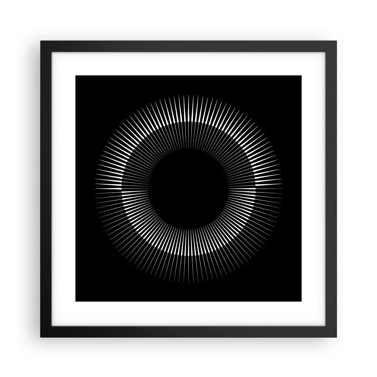 Affiche dans un cadre noir - Poster - Soleil noir - 40x40 cm