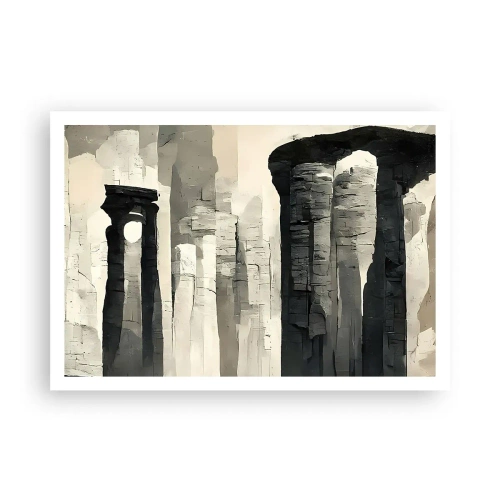 Affiche - Poster - Colonnes historiques dans un cadre monochrome atmosphérique - 100x70cm - La majesté de l'Antiquité - Décoration murale moderne pour le salon et la chambre ARTTOR