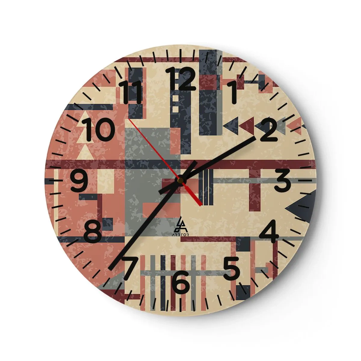 Horloge murale - Pendule murale - Une combinaison de verticaux et d'horizontaux - 30x30 cm