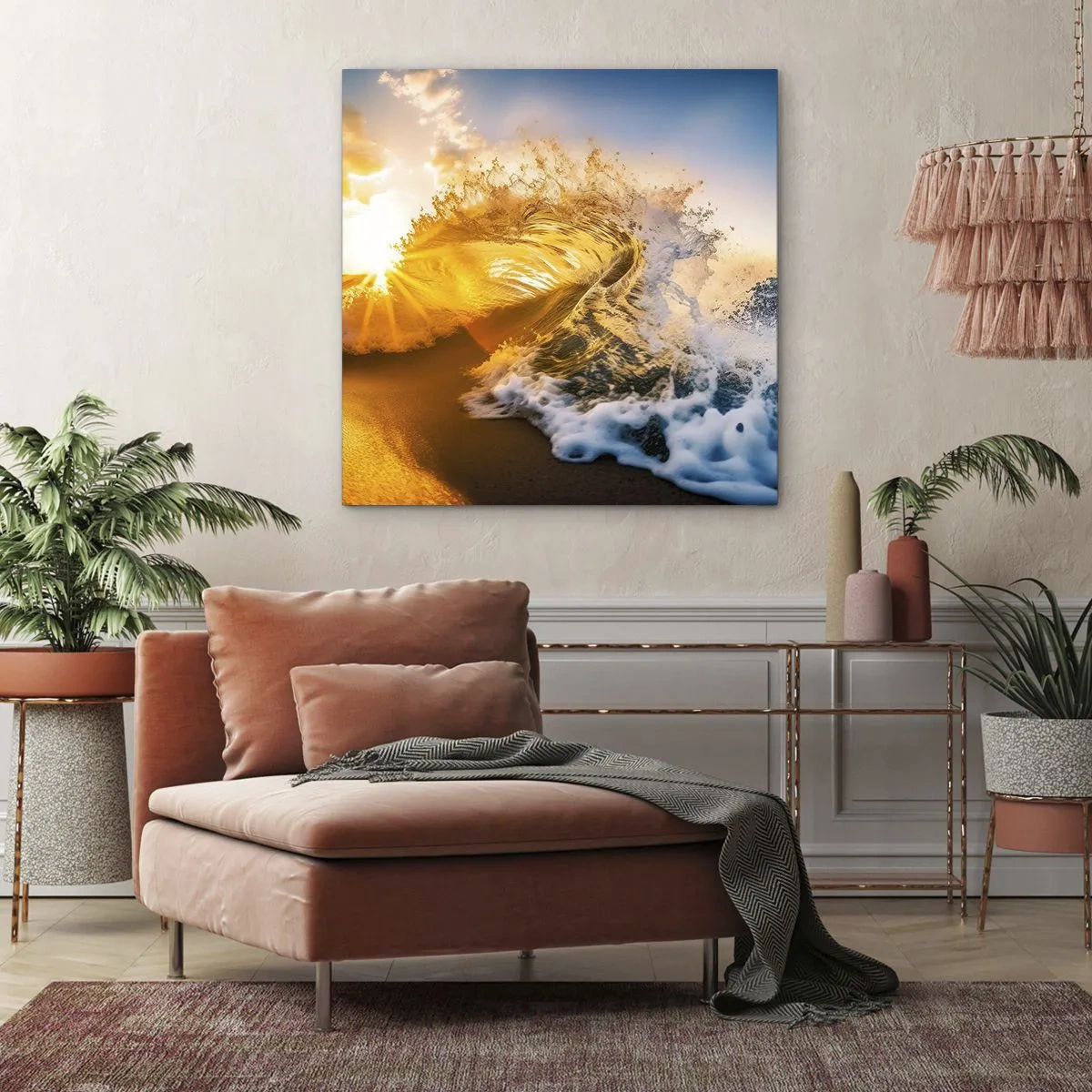 Impression sur toile - Image sur toile - S'amuser dans le sable - 70x70 cm