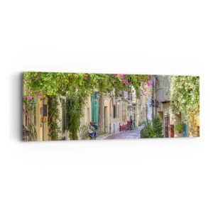 Impression sur toile - Image sur toile - Allée fleurie - 90x30 cm