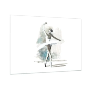 Impression sur verre - Image sur verre - Une ballerine dans une pose de danse classique - 100x70cm - Enchantement du cygne - Décoration murale moderne pour le salon et la chambre ARTTOR