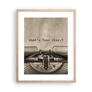 Affiche dans un chêne clair - Poster - Réponds-moi - 40x50 cm