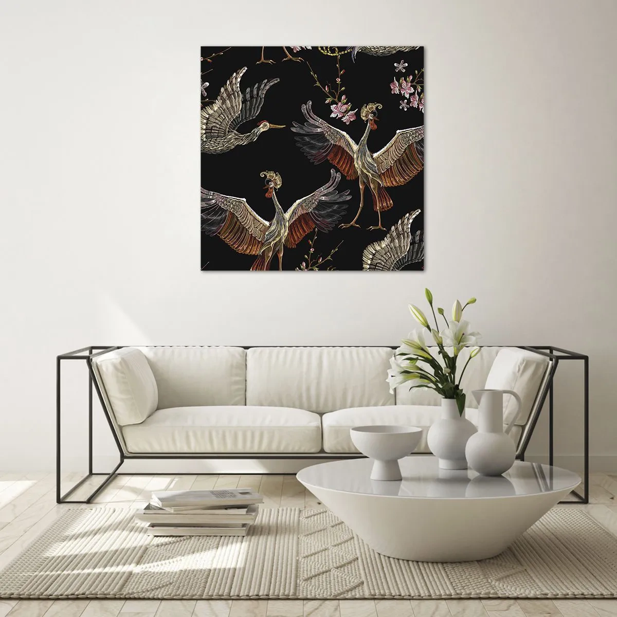 Impression sur verre - Image sur verre - Un oiseau de conte de fées - 60x60 cm